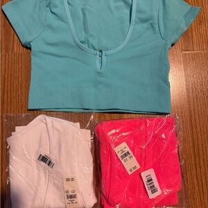 Aerie Women's Tops - Aqua, White, and Pink new